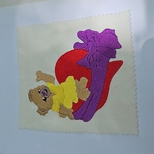 Handmade machine embroidery bear patch
